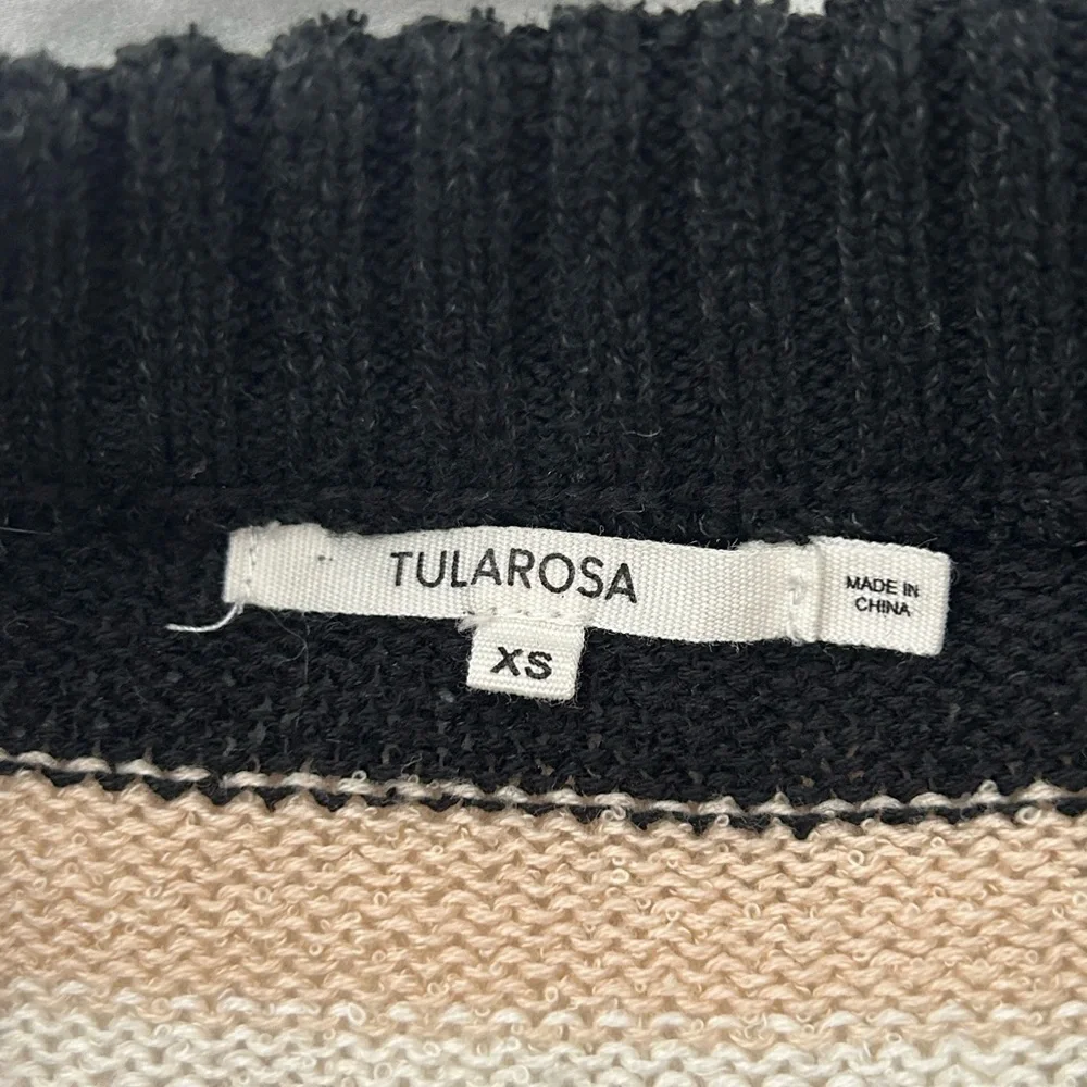 Tularosa Women’s Robbins Oversized Sweater in Nude & Black Stripe  Sz XS‎